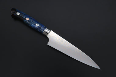 Takeshi Saji Petty VG-10W磨 Takeshi Saji SUMMIT ― Limited Edition Custom Series SMT-1109 VG-10W Multi-Colored Rainbow Damascus Petty 135mm (5.3 inch)