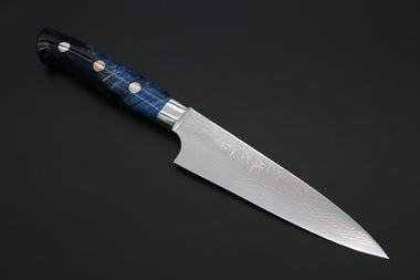 Takeshi Saji Petty VG-10W磨 Takeshi Saji SUMMIT ― Limited Edition Custom Series SMT-1111 VG-10W Multi-Colored Rainbow Damascus Petty 135mm (5.3 inch)