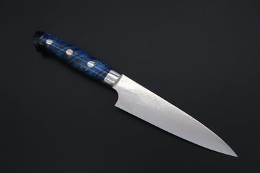 Takeshi Saji Petty VG-10W磨 Takeshi Saji SUMMIT ― Limited Edition Custom Series SMT-1112 VG-10W Multi-Colored Rainbow Damascus Petty 135mm (5.3 inch)