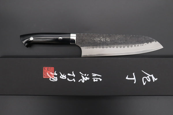 Takeshi Saji Santoku ASB-3 Santoku 180mm Takeshi Saji Aogami Super Custom Series Santoku 180mm (7 inch, Linen Micarta Handle)