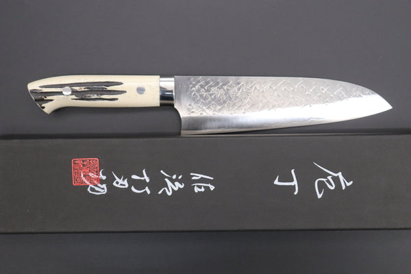 Takeshi Saji Santoku Takeshi Saji SRS-13 Custom Series Santoku 180mm (7 inch, Stag Bone Handle)