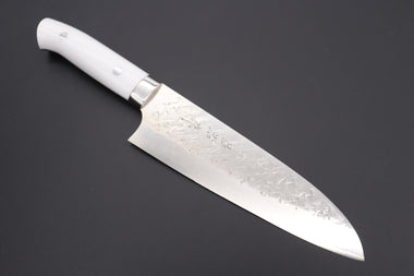 Takeshi Saji Santoku Takeshi Saji SRS-13 Custom Series Santoku 180mm (7 inch, White Corian Handle)