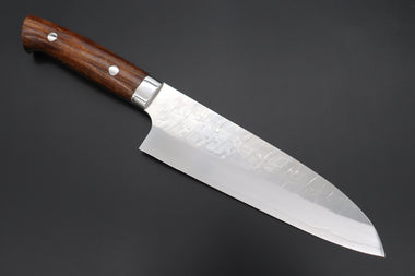 Takeshi Saji Santoku Takeshi Saji SRS-13 Hammer Forged, Custom Handmade Handle Series Santoku 180mm (7 inch, Ironwood Handle)