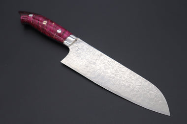 Takeshi Saji Santoku Takeshi Saji SUMMIT ― Limited Edition Custom Series Designed By Nomura SMT-571 R-2 Custom Damascus Santoku 180mm (7 Inch)