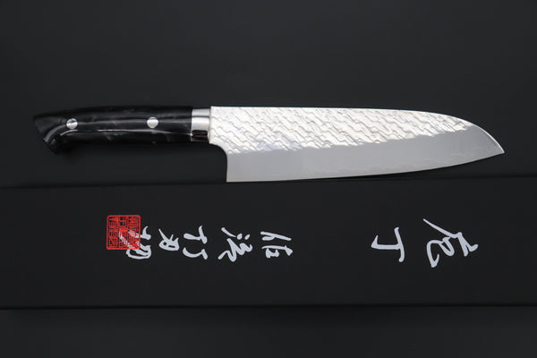 Takeshi Saji Santoku Takeshi Saji SUMMIT ― Limited Edition Custom Series SMT-1025 STRIX SAN-MAI Custom Hammered Santoku 180mm (7 Inch)