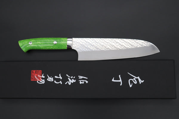 Takeshi Saji Santoku Takeshi Saji SUMMIT ― Limited Edition Custom Series SMT-1027 STRIX SAN-MAI Custom Hammered Santoku 180mm (7 Inch)