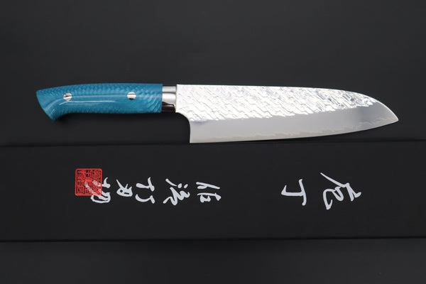 Takeshi Saji Santoku Takeshi Saji SUMMIT ― Limited Edition Custom Series SMT-1028 STRIX SAN-MAI Custom Hammered Santoku 180mm (7 Inch)