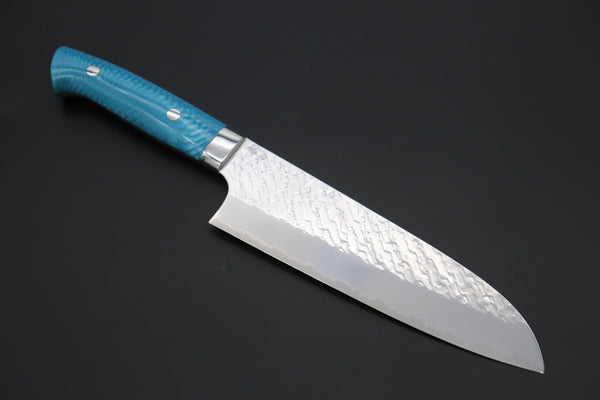 Takeshi Saji Santoku Takeshi Saji SUMMIT ― Limited Edition Custom Series SMT-1028 STRIX SAN-MAI Custom Hammered Santoku 180mm (7 Inch)