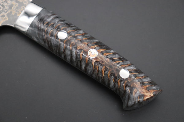 Takeshi Saji Santoku Takeshi Saji SUMMIT ― Limited Edition Custom Series SMT-1037 VG-10W Multi-Colored Golden-Rainbow Damascus Santoku 180mm (7 Inch)