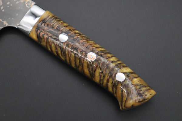 Takeshi Saji Santoku Takeshi Saji SUMMIT ― Limited Edition Custom Series SMT-1041 VG-10W Multi-Colored Golden-Rainbow Damascus Santoku 180mm (7 Inch)