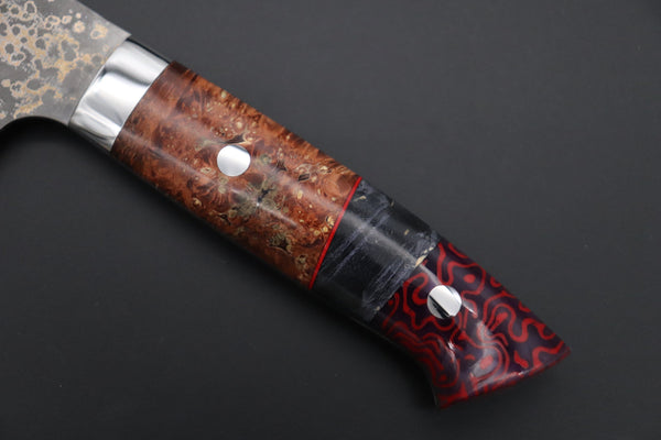 Takeshi Saji Santoku Takeshi Saji SUMMIT ― Limited Edition Custom Series SMT-1070 VG-10W Multi-Colored Golden-Rainbow Damascus Santoku 180mm (7 Inch)