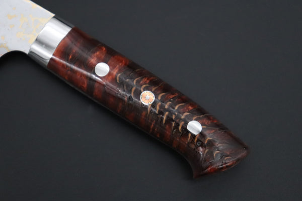 Takeshi Saji Santoku Takeshi Saji SUMMIT ― Limited Edition Custom Series SMT-1184 VG-10W磨 Multi-Colored Golden-Rainbow Damascus Santoku 180mm (7 Inch)