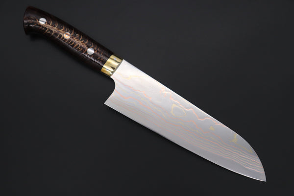 Takeshi Saji Santoku Takeshi Saji SUMMIT ― Limited Edition Custom Series SMT-817 Blue Steel No.2 Rainbow Damascus Santoku 180mm (7 inch)