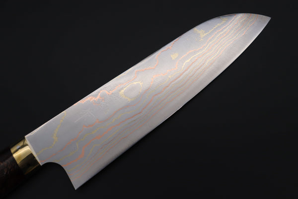 Takeshi Saji Santoku Takeshi Saji SUMMIT ― Limited Edition Custom Series SMT-817 Blue Steel No.2 Rainbow Damascus Santoku 180mm (7 inch)