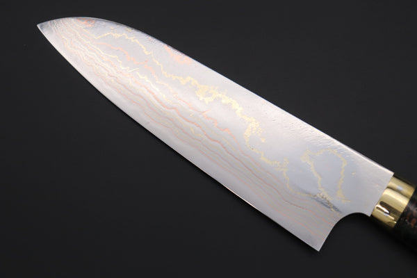 Takeshi Saji Santoku Takeshi Saji SUMMIT ― Limited Edition Custom Series SMT-819 Blue Steel No.2 Rainbow Damascus Santoku 180mm (7 inch)