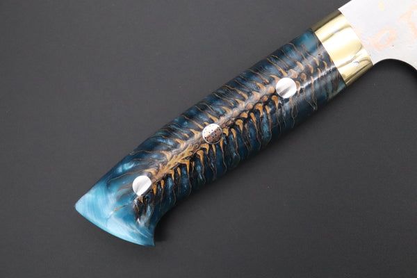 Takeshi Saji Santoku Takeshi Saji SUMMIT ― Limited Edition Custom Series SMT-821 Blue Steel No.2 Rainbow Damascus Santoku 180mm (7 inch)