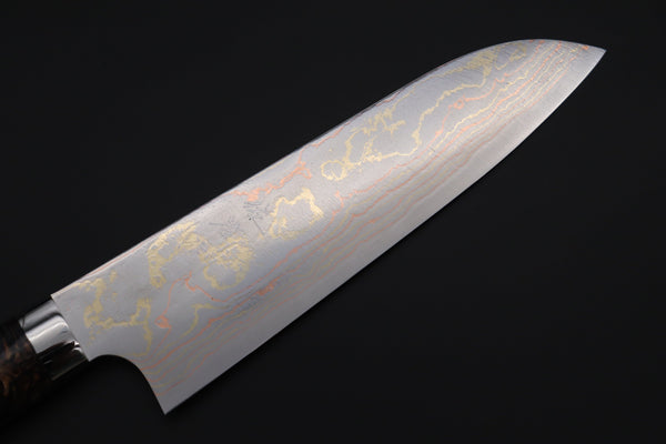 Takeshi Saji Santoku Takeshi Saji SUMMIT ― Limited Edition Custom Series SMT-822 Blue Steel No.2 Rainbow Damascus Santoku 180mm (7 inch)