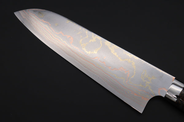 Takeshi Saji Santoku Takeshi Saji SUMMIT ― Limited Edition Custom Series SMT-822 Blue Steel No.2 Rainbow Damascus Santoku 180mm (7 inch)