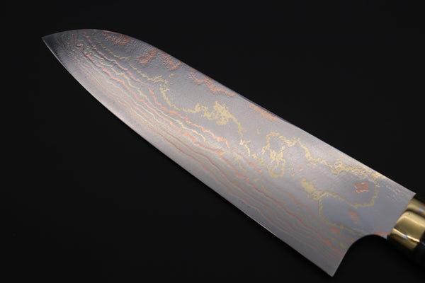 Takeshi Saji Santoku Takeshi Saji SUMMIT ― Limited Edition Custom Series SMT-823 Blue Steel No.2 Rainbow Damascus Santoku 180mm (7 inch)