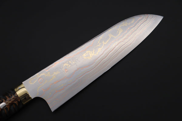 Takeshi Saji Santoku Takeshi Saji SUMMIT ― Limited Edition Custom Series SMT-823 Blue Steel No.2 Rainbow Damascus Santoku 180mm (7 inch)