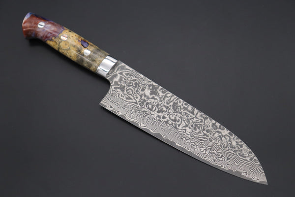 Takeshi Saji Santoku Takeshi Saji SUMMIT ― Limited Edition Custom Series SMT-852 R-2 Custom Damascus Santoku 180mm (7 Inch)