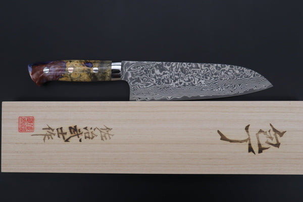 Takeshi Saji Santoku Takeshi Saji SUMMIT ― Limited Edition Custom Series SMT-852 R-2 Custom Damascus Santoku 180mm (7 Inch)