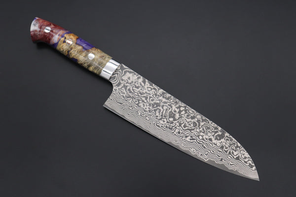 Takeshi Saji Santoku Takeshi Saji SUMMIT ― Limited Edition Custom Series SMT-853 R-2 Custom Damascus Santoku 180mm (7 Inch)