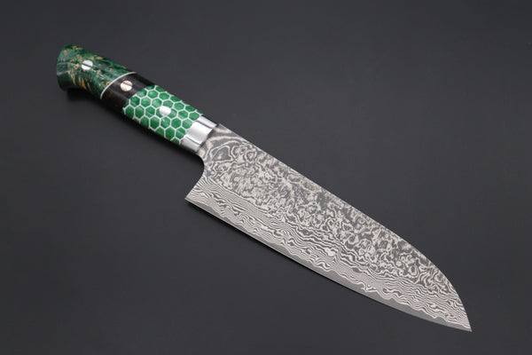 Takeshi Saji Santoku Takeshi Saji SUMMIT ― Limited Edition Custom Series SMT-854 R-2 Custom Damascus Santoku 180mm (7 Inch)