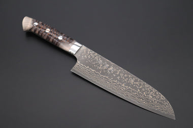 Takeshi Saji Santoku Takeshi Saji SUMMIT ― Limited Edition Custom Series SMT-945 VG-10W Multi-Colored Golden-Rainbow Damascus Santoku 175mm (6.8 Inch)