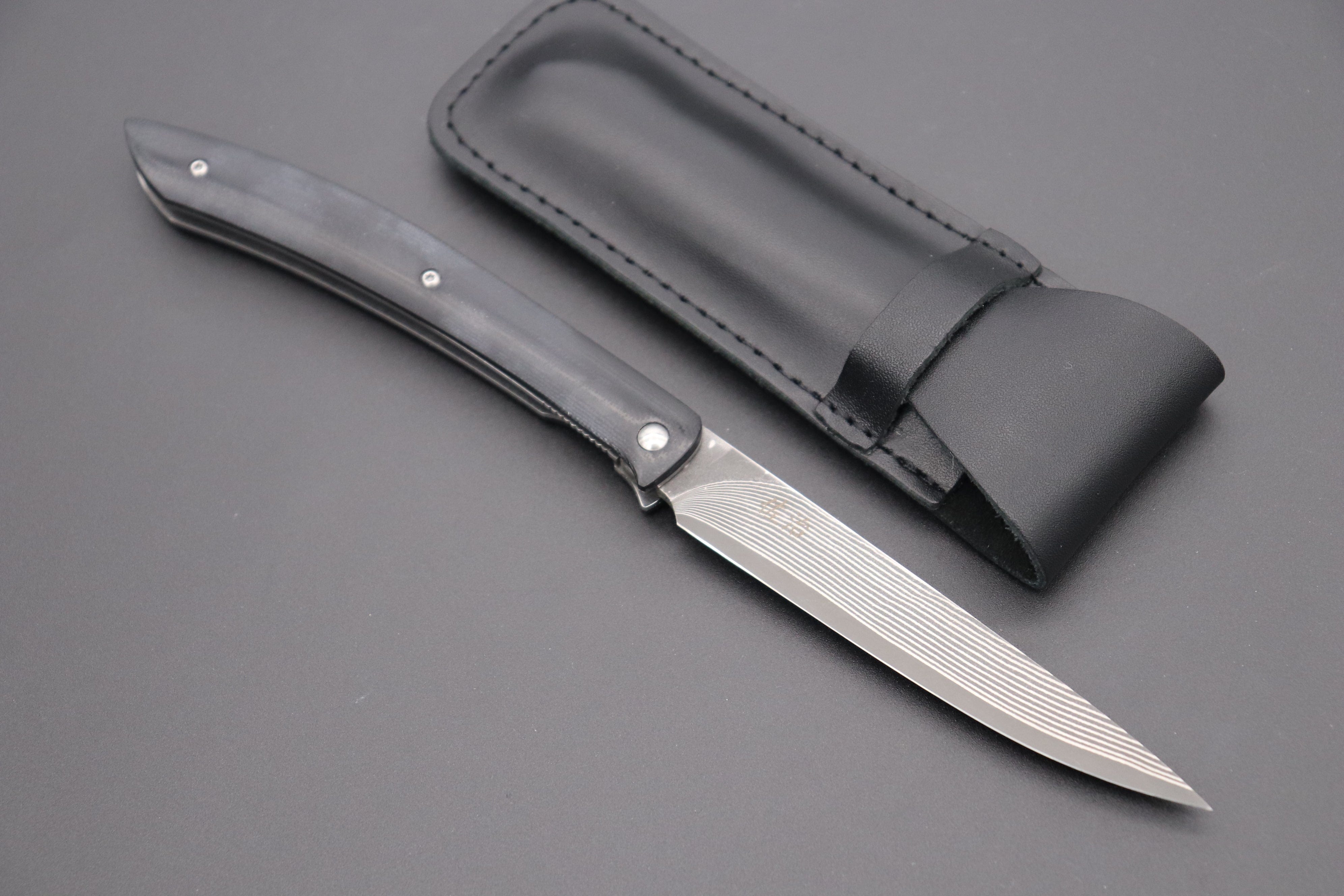 Switchblade Style Knife for Steak - TAKESHI SAJI - R2 Damascus Stee