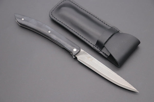 Takeshi Saji Steak Knife Takeshi Saji R-2 Damascus Steak Knife (Black G-10 Handle)