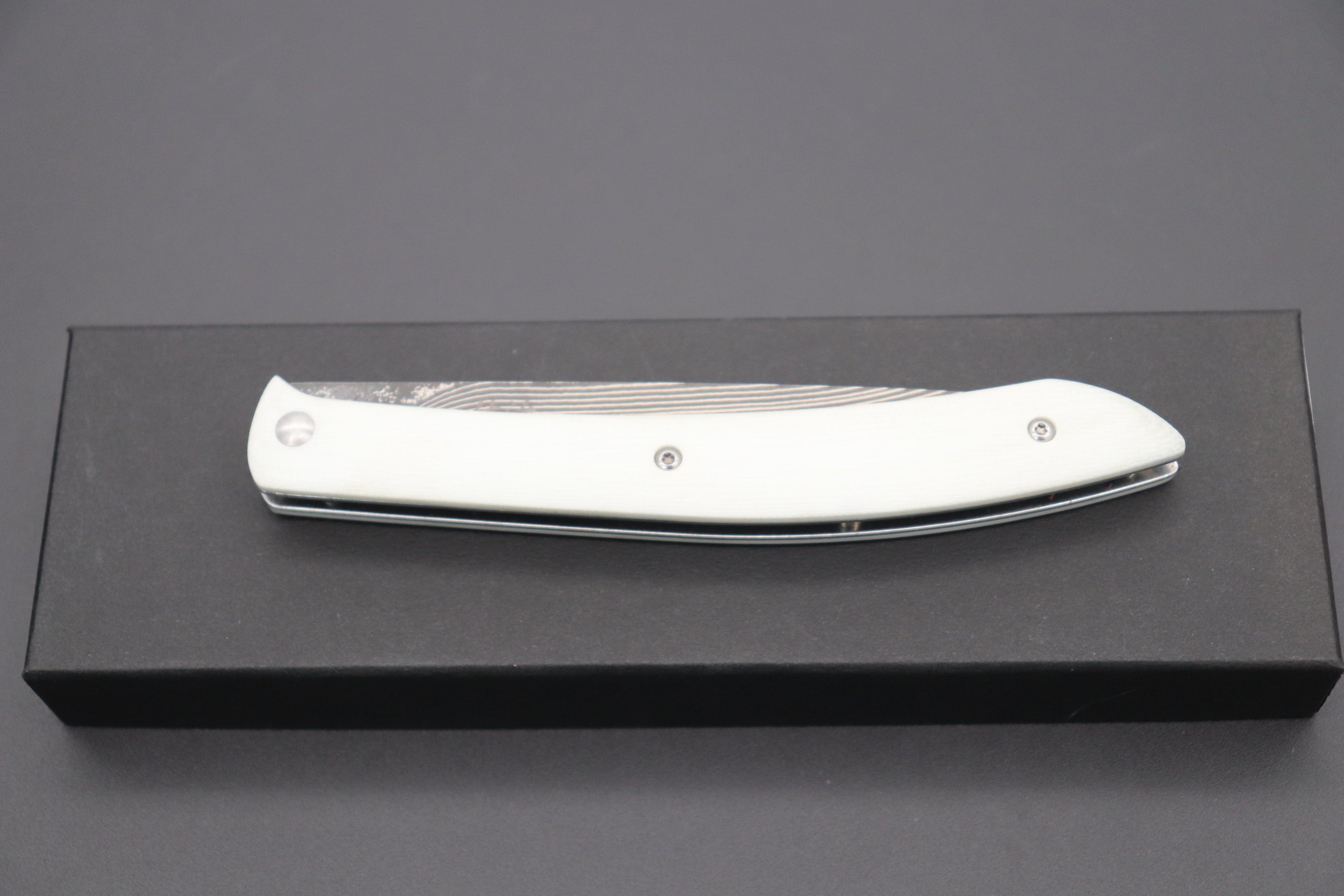Takeshi Saji R-2 Damascus Steak Knife (White G-10 Handle, TS-120W)