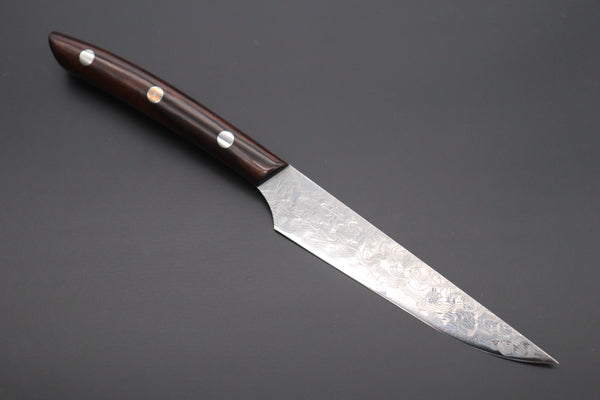Takeshi Saji Steak Knife Takeshi Saji R-2 Diamond Damascus Steak Knife (Desert Ironwood Handle, TS-1)