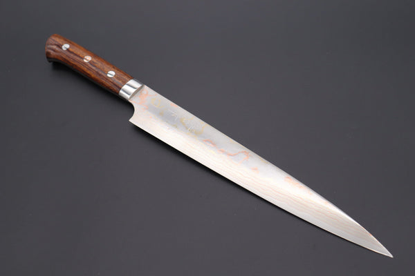 Takeshi Saji Sujihiki STR-9S Sujihiki 240mm (9.4 Inch) Master Saji Rainbow Damascus Series Sujihiki (240mm,270mm 2 sizes Ironwood Handle)