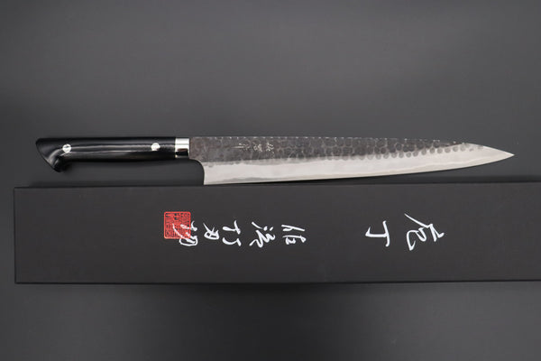 Takeshi Saji Sujihiki Takeshi Saji Aogami Super Custom Series Sujihiki (240mm & 270mm, 2 Sizes, Linen Micarta Handle)