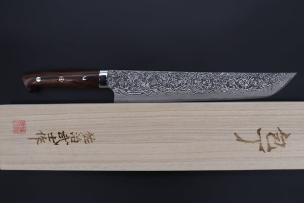 Takeshi Saji Sujihiki Takeshi Saji R-2 Custom Damascus Wild Series SRD-8BI Katana Slicer 270mm Ironwood Handle (10.6 inch)