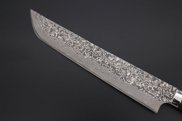 Takeshi Saji Sujihiki Takeshi Saji R-2 Custom Damascus Wild Series SRD-8BI Katana Slicer 270mm Ironwood Handle (10.6 inch)