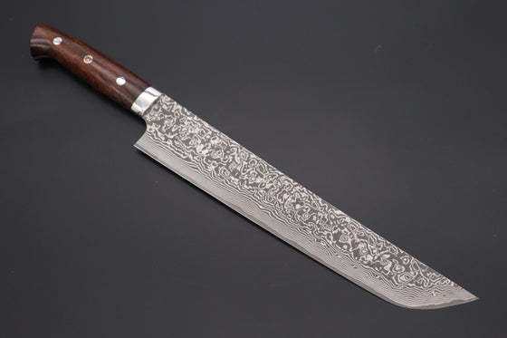 Takeshi Saji Sujihiki Takeshi Saji R-2 Custom Damascus Wild Series SRD-8BI Katana Slicer 270mm Ironwood Handle (10.6 inch)