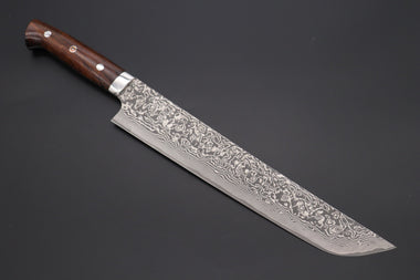 Takeshi Saji Sujihiki Takeshi Saji R-2 Custom Damascus Wild Series SRD-8BI Katana Slicer 270mm Ironwood Handle (10.6 inch)