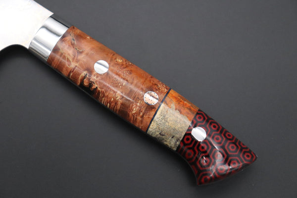 Takeshi Saji Sujihiki Takeshi Saji SUMMIT ― Limited Edition Custom Series SMT-1137 VG-10W磨 Multi-Colored Golden-Rainbow Damascus Sujihiki 270mm (10.6 Inch)