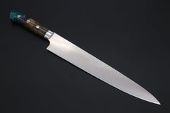 Takeshi Saji SUMMIT Limited, VG-10W磨 Golden-Rainbow Damascus Sujihiki