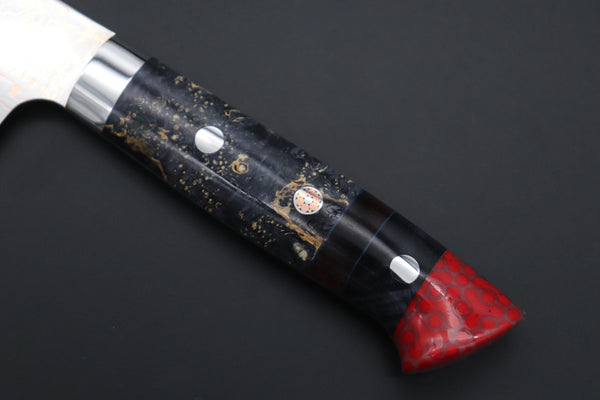 Takeshi Saji Sujihiki Takeshi Saji SUMMIT ― Limited Edition Custom Series SMT-1141 VG-10W磨 Multi-Colored Golden-Rainbow Damascus Sujihiki 270mm (10.6 Inch)