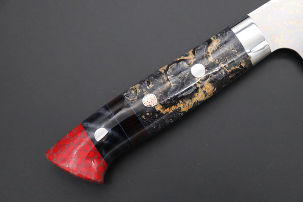 Takeshi Saji Sujihiki Takeshi Saji SUMMIT ― Limited Edition Custom Series SMT-1141 VG-10W磨 Multi-Colored Golden-Rainbow Damascus Sujihiki 270mm (10.6 Inch)
