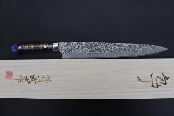 Takeshi Saji Sujihiki Takeshi Saji SUMMIT ― Limited Edition Custom Series SMT-887 R-2 Custom Damascus Sujihiki 270mm (10.6 Inch)