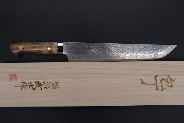 Takeshi Saji Sujihiki Takeshi Saji SUMMIT ― Limited Edition Custom Series Wild Summer Edition SMT-1020 R-2 Custom Damascus Katana Slicer 240mm (9.4 Inch, Smooth Stag Bone Handle)