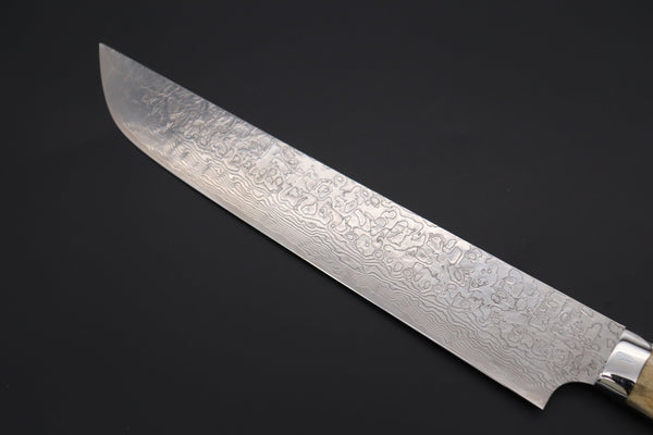 Takeshi Saji Sujihiki Takeshi Saji SUMMIT ― Limited Edition Custom Series Wild Summer Edition SMT-1020 R-2 Custom Damascus Katana Slicer 240mm (9.4 Inch, Smooth Stag Bone Handle)