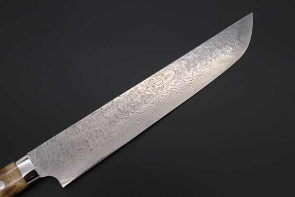 Takeshi Saji Sujihiki Takeshi Saji SUMMIT ― Limited Edition Custom Series Wild Summer Edition SMT-1020 R-2 Custom Damascus Katana Slicer 240mm (9.4 Inch, Smooth Stag Bone Handle)