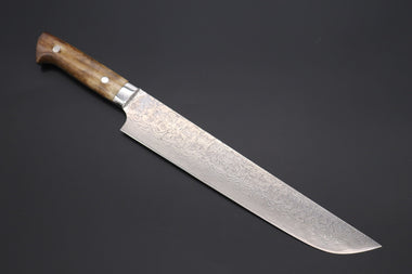 Takeshi Saji Sujihiki Takeshi Saji SUMMIT ― Limited Edition Custom Series Wild Summer Edition SMT-1020 R-2 Custom Damascus Katana Slicer 240mm (9.4 Inch, Smooth Stag Bone Handle)