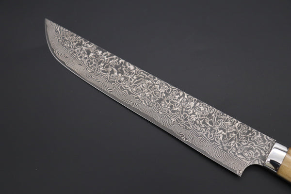 Takeshi Saji Sujihiki Takeshi Saji SUMMIT ― Limited Edition Custom Series Wild Summer Edition SMT-1021 R-2 Custom Damascus Katana Slicer 240mm (9.4 Inch, Smooth Stag Bone Handle)