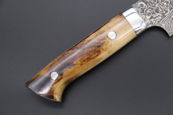 Takeshi Saji Sujihiki Takeshi Saji SUMMIT ― Limited Edition Custom Series Wild Summer Edition SMT-1021 R-2 Custom Damascus Katana Slicer 240mm (9.4 Inch, Smooth Stag Bone Handle)